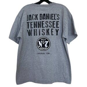 Jack‎ Daniels T Shirt Mens Size Gray Black Short Sleeve